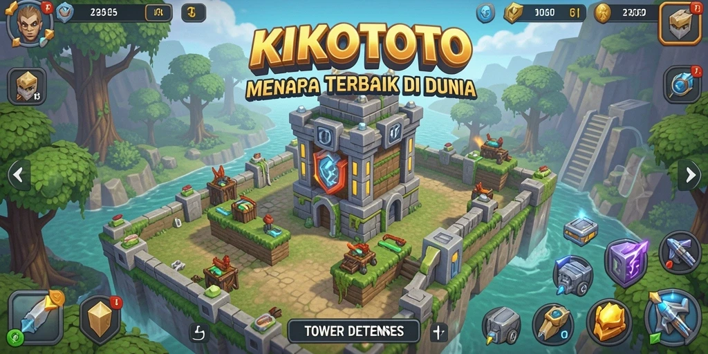 Screenshot KIKOTOTO menampilkan aksi mendebarkan dalam permainan Tower Defense.