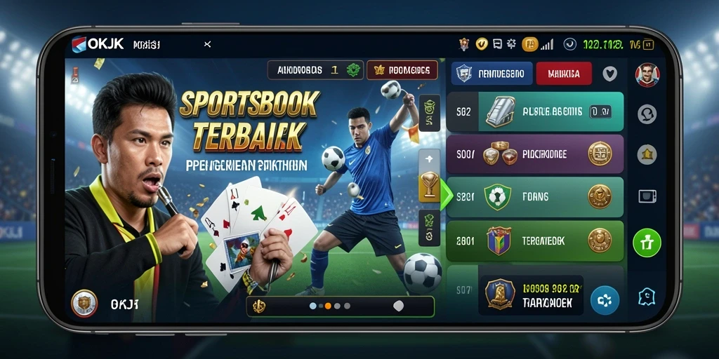Screenshot utama OKJK menampilkan gameplay Sportsbook yang menarik.