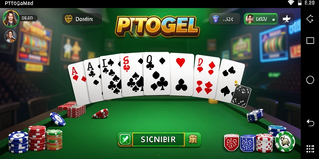 Screenshot gameplay PTTOGEL menampilkan keseruan bermain domino.