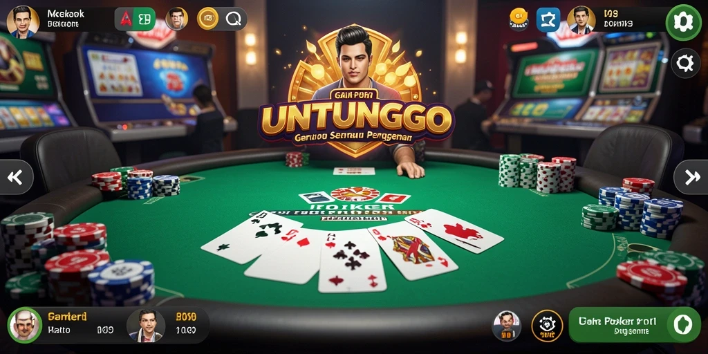 Screenshot UNTUNGGO menampilkan gameplay poker yang menarik dengan grafis menawan.